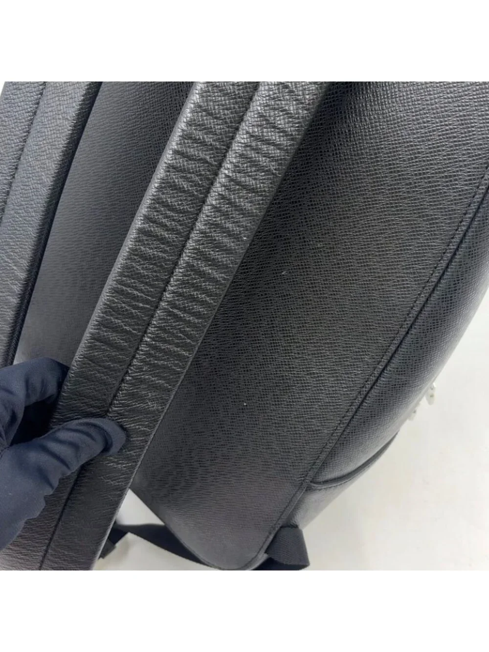 Louis Vuitton Alex Leather Black Backpack Silver